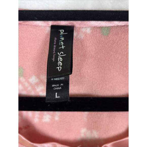 Planet Sleep Snowman PJ Pajama Set Winter Fleece Pink Size Large - Picture 3 of 9